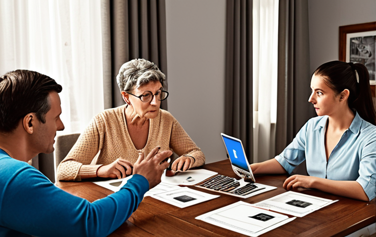 **

Prompt: A family is sitting at a table, having a discussion about a list of digital assets (like social media accounts and online storage). The scene should feel warm and open. Emphasize the importance of planning for digital legacy.

**