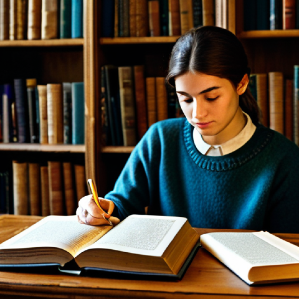 디지털 일몰 프로토콜의 사회적 영향 - Analog Revival**

"A cozy library scene with warm lighting, featuring a young woman reading a physic...